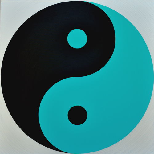 Wenlan Hu Frost - Black and Aqua Yin Yang on Silver No.1 Wenlan Hu Frost - Black and Aqua Yin Yang on Silver No.1