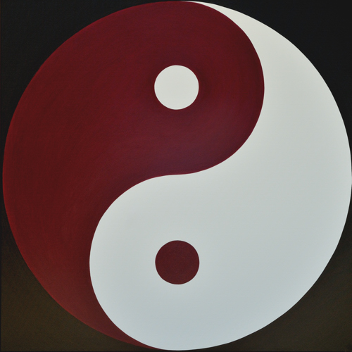 Wenlan Hu Frost - Magenta and White Yin Yang on Black No.1 Wenlan Hu Frost - Magenta and White Yin Yang on Black No.1