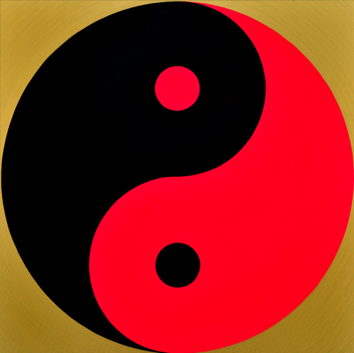 Wenlan Hu Frost - Black and Pink Yin Yang on Gold No.1 Wenlan Hu Frost - Black and Pink Yin Yang on Gold No.1