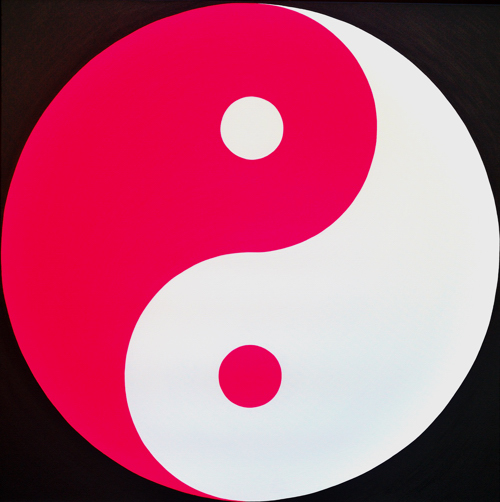 Wenlan Hu Frost - Pink and White Yin Yang on Black No.1 Wenlan Hu Frost - Pink and White Yin Yang on Black No.1
