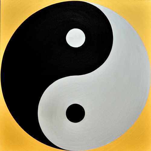 Wenlan Hu Frost - Black and Silver Yin Yang on Gold No.1 Wenlan Hu Frost - Black and Silver Yin Yang on Gold No.1