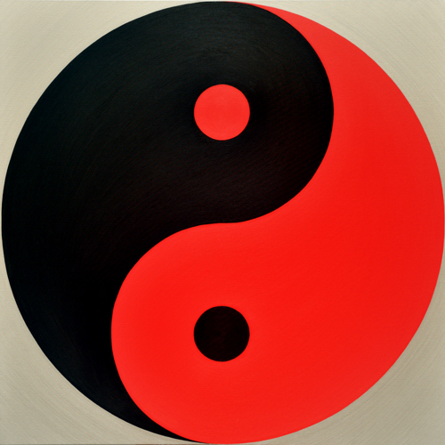 Wenlan Hu Frost - Black and Red Yin Yang on Silver No.1 Wenlan Hu Frost - Black and Red Yin Yang on Silver No.1
