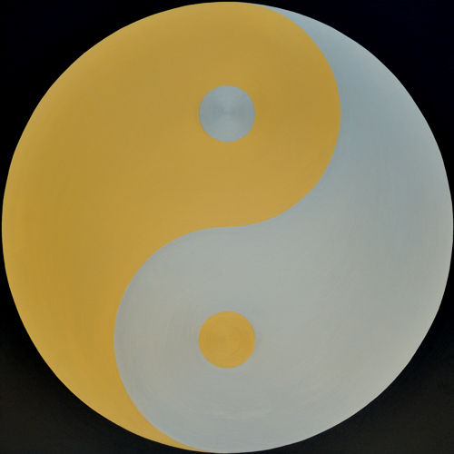 Wenlan Hu Frost - Gold and Silver Yin Yang on Black No.1 Wenlan Hu Frost - Gold and Silver Yin Yang on Black No.1