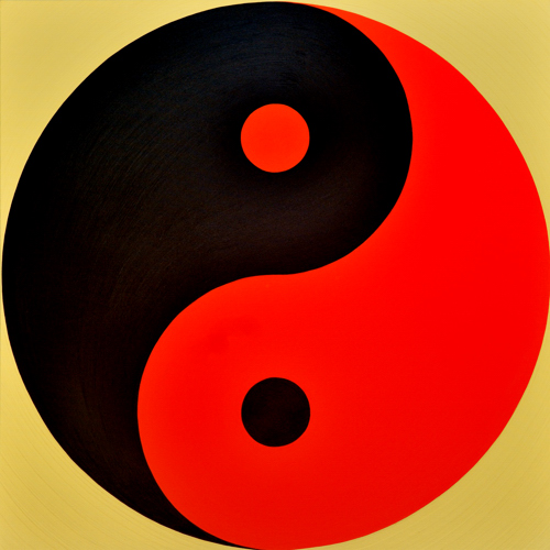 Wenlan Hu Frost - Black and Orange Yin Yang on Gold No.1 Wenlan Hu Frost - Black and Orange Yin Yang on Gold No.1
