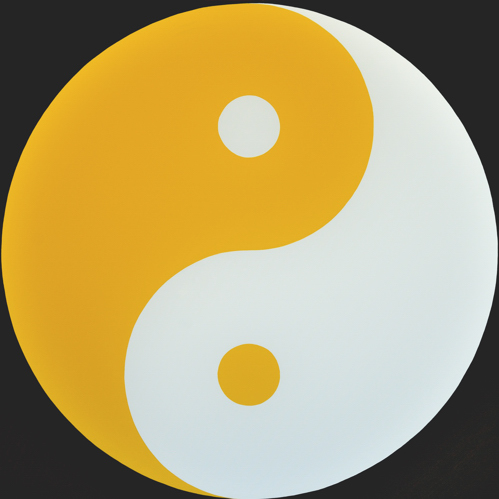 Wenlan Hu Frost - Yellow and White Yin Yang on Black No.1 Wenlan Hu Frost - Yellow and White Yin Yang on Black No.1