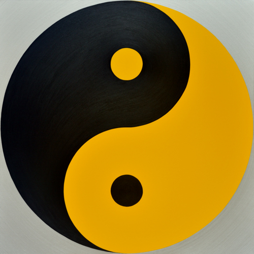 Wenlan Hu Frost - Black and Yellow Yin Yang on Silver No.1 Wenlan Hu Frost - Black and Yellow Yin Yang on Silver No.1