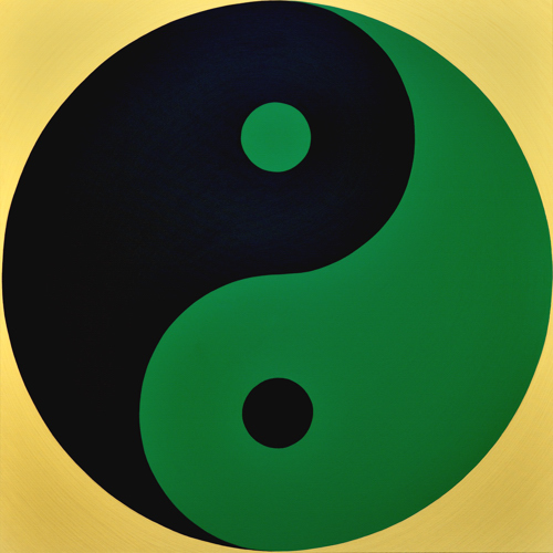 Wenlan Hu Frost - Black and Green Yin Yang on Gold No.1 Wenlan Hu Frost - Black and Green Yin Yang on Gold No.1