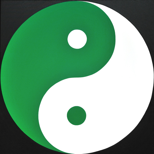 Wenlan Hu Frost - Green and White Yin Yang on Black No.1 Wenlan Hu Frost - Green and White Yin Yang on Black No.1