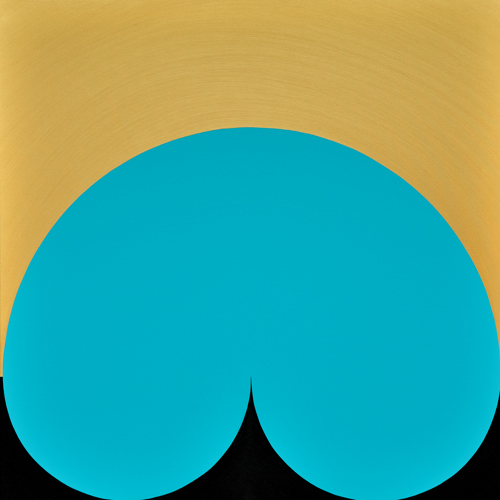 Wenlan Hu Frost - Teal Curvescape on Gold and Black No.1 Wenlan Hu Frost - Teal Curvescape on Gold and Black No.1