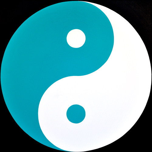 Wenlan Hu Frost - Teal and White Yin Yang on Black No.1 Wenlan Hu Frost - Teal and White Yin Yang on Black No.1